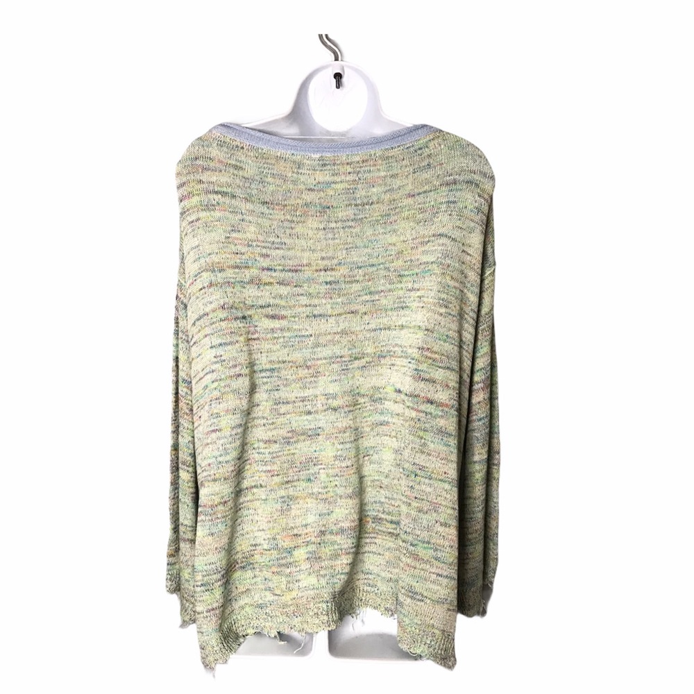 Free People | NWT Aqua Combo Boho Pullover Sweater - Picture 7 of 15